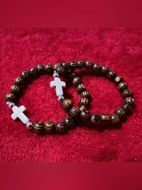 Women's Brown Wood Bead Bracelet